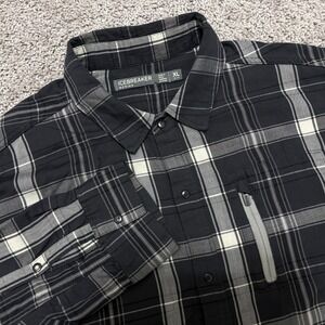 ICEBREAKER Merino Wool Snap Button Up LS Flannel Shirt Zip Pocket Mens XL (READ)